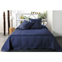 Boutis contemporain bleu marine - 180x240cm - Bleu marine