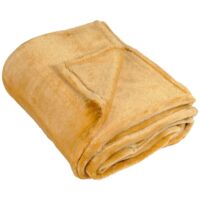 Couverture polaire unie "PILONGA" Jaune moutarde 180x220 cm