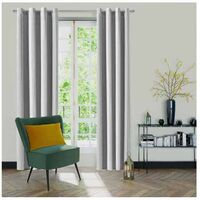 Rideau gris aspect velours - 145x260cm - Gris