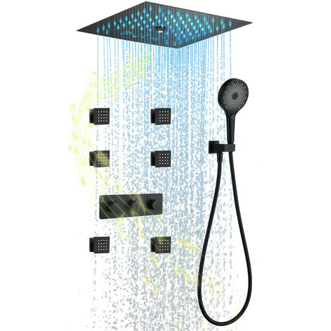 Rainfall Waterfall Shower Set with Bluetooth Speaker Bathroom Shower Head  50X50cm - China Shower Set, Shower Head