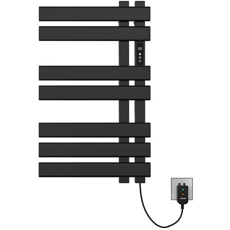 Toallero eléctrico calefactado Negro 60W pared.