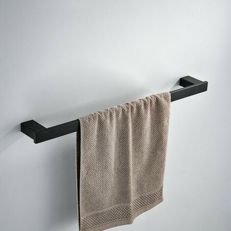 Estante para toallas con toallero de acero inox. acabado negro