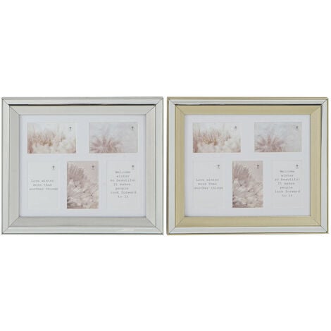 Fotorahmen DKD Home Decor Silberfarben Golden Traditionell (47 x 2 x 40 cm)  (2 Stück)