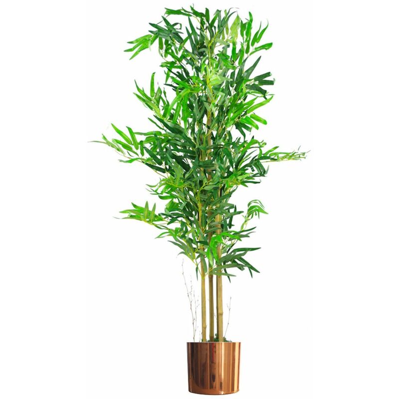 Costway 5-Feet Artificial Bamboo Silk Tree Green Indoor Outdoor Home  Decorative Planter 