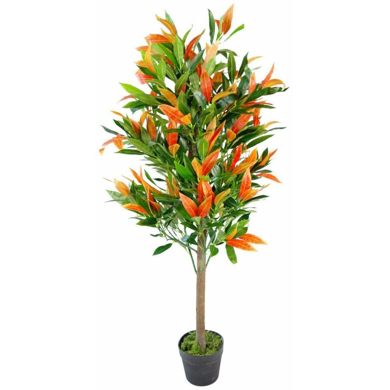 130cm Leaf Realistic Red Robin Artificial Ficus Tree Photinia Red Green