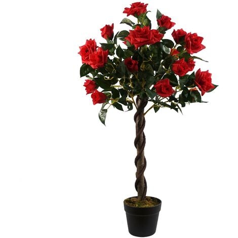 Artificial Red Rose Tree Wedding Twisted Vine Detail 90cm (3ft)