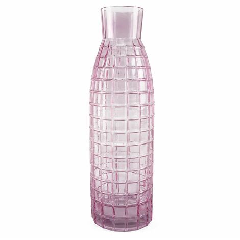 49cm Tall Pink Square Glass Vase (1/5)
