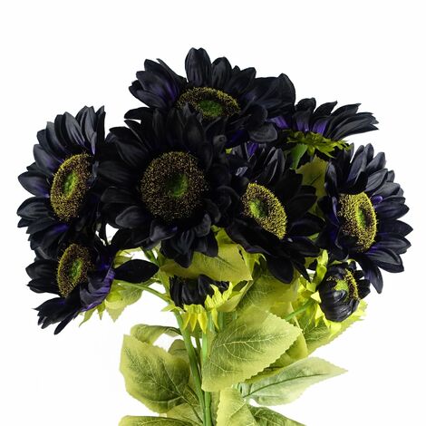 Pack of 6 x 88cm Purple Artificial Sunflower - 18 heads