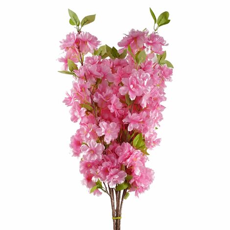 Pack of 6 x 100cm Pink Artificial Blossom Stem (1/5)