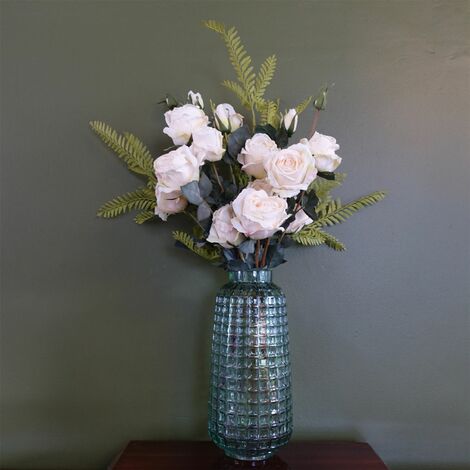60cm Artificial Rose Display Glass Vase (1/4)