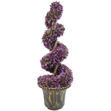 90cm Purple Large Leaf Spiral with Decorative Planter (1/5)