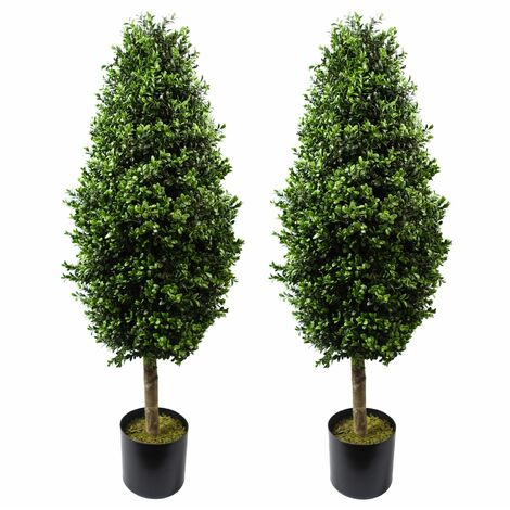 120cm Pair of Buxus Ball Cone Artificial Tree UV Resistant Outdoor (1/4)