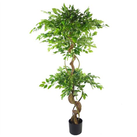 150cm Twisted Trunk Artificial Japanese Fruticosa Style Ficus Tree (1/5)