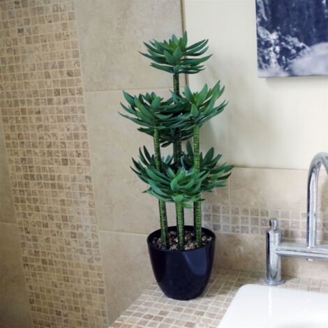 60cm Artificial Tropical Yukka Palm Potted in Planter (1/5)