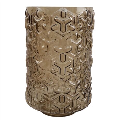 29cm Embossed Chestnut Glass Vase (1/5)
