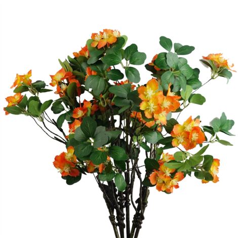 Pack of 6 x 60cm Flower Foliage Spray - Orange (1/5)