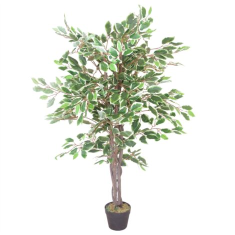 130cm LARGE Realistic White Edge Ficus Artificial Plant Tree (1/3)