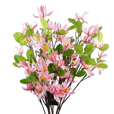 6x 100cm Pink Magnolia Floral Spray Artificial (1/5)