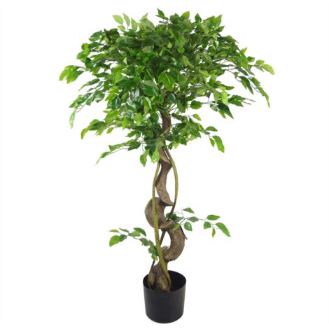 120cm Twisted Trunk Artificial Japanese Fruticosa Style Ficus Tree (1/4)