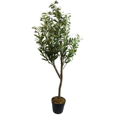 120cm Artificial Natural Look Olive Tree with Wooden Trunk (1/5)