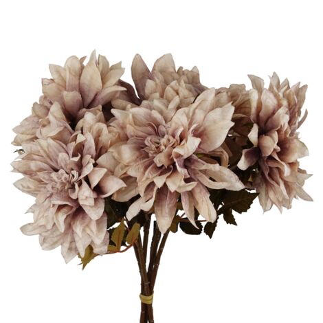 Pack of 6 x 55cm Dahlia Flower Stem - Dusty Pink (1/5)
