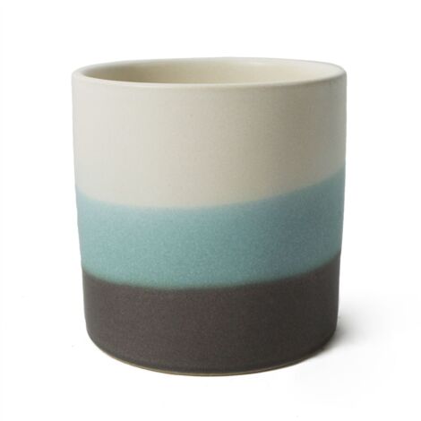 12cm Blue Sand Stripe Ceramic Planter (1/3)