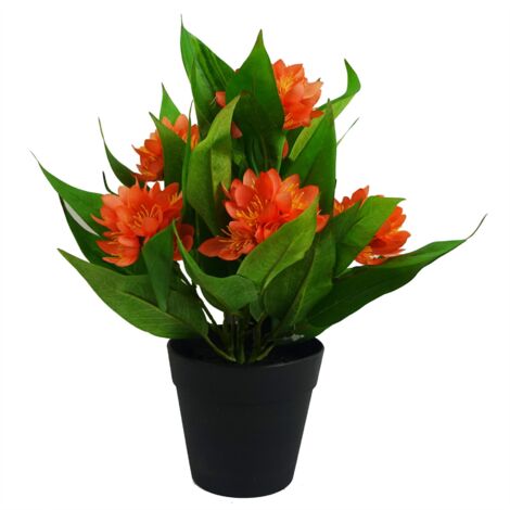 18cm Artificial Freesia Plant Orange Flowering (1/5)
