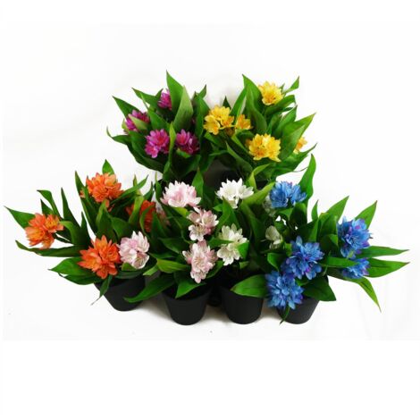 6x 18cm Artificial Freesia Plants in Assorted Colours Flowering (1/5)