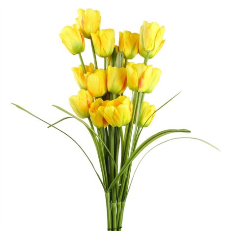 Pack of 6 x 80cm Artificial Tulip Yellow Stem (1/5)