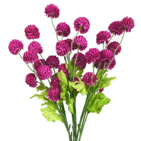 Pack of 6 x 50cm Dahlia Pompom Pink Artificial Stem (1/5)
