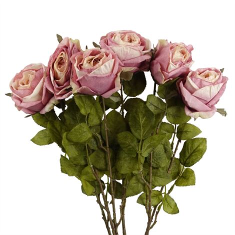 Pack of 6 x 70cm Artificial Light Pink Rose (1/5)
