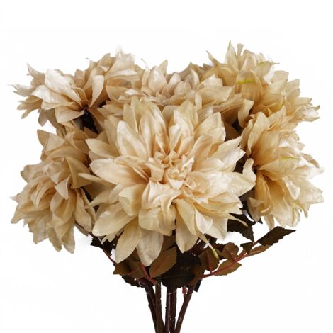 Pack of 6 x 55cm Dahlia Flower Stem - Dusty Cream (1/5)