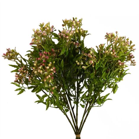 Pack of 6 x 55cm Artificial Foliage Stem with Pink Berries (1/5)