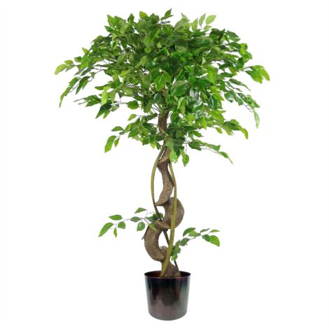 120cm Twisted Trunk Artificial Japanese Fruticosa Style Ficus Tree Metal Planter (1/5)