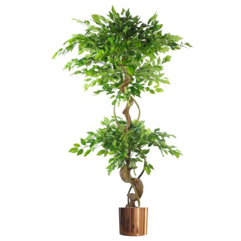 150cm Twisted Trunk Artificial Japanese Fruticosa Ficus Tree Copper Planter (1/5)