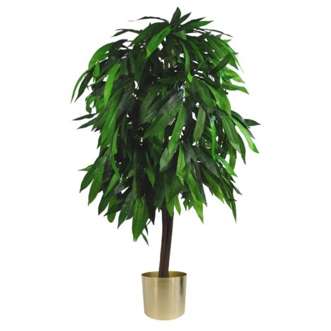120cm Large Artificial Mango Tree Plant with Metal Planter (1/5)