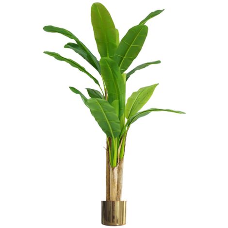 180cm Artificial Banana Tree Tropical Plant Gold Metal Planter (1/5)