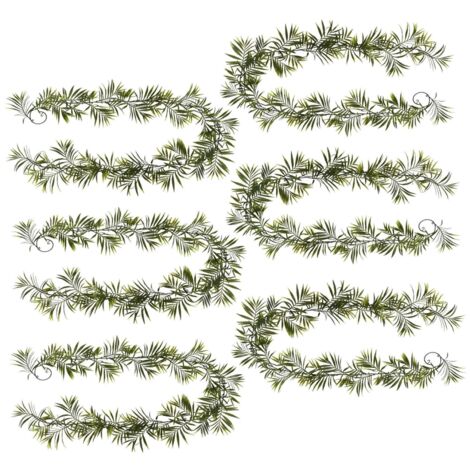 Pack of 6 x 190cm Fire Retardant Artificial Palm Garland (1/3)