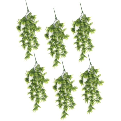 Pack of 6 x Hanging UV and Fire Resistant Artificial Boston Fern Plant 75cm (1/4)