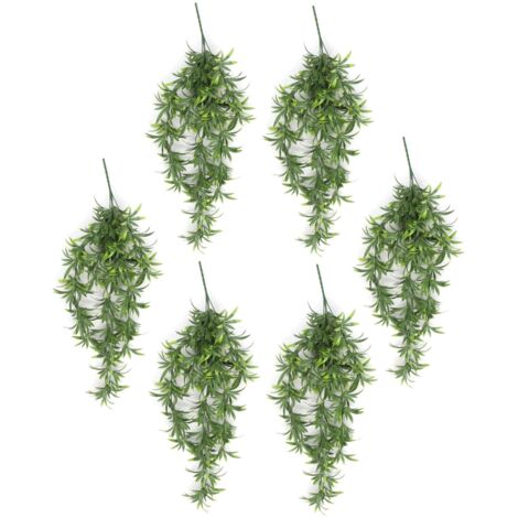 Pack of 6 x Hanging UV and Fire Resistant Artificial Fronded Thyme Plant 70cm (1/4)