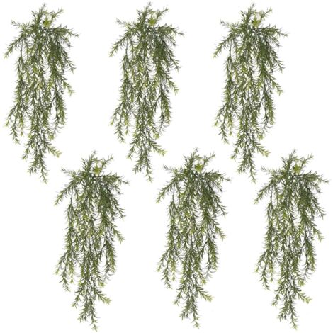 Pack of 6 x Hanging UV and Fire Resistant Artificial Spider Fern Plant 78cm (1/4)