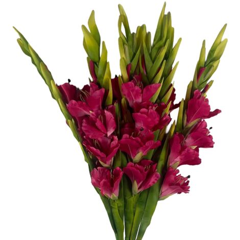 Pack of 6 x 115cm Artificial Pink Gladioli Stem (1/5)