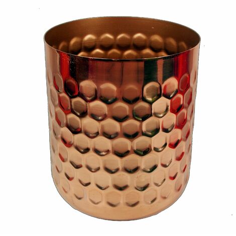 Honeycomb Metal Planter - Copper - 18cm x 15.5cm (1/3)