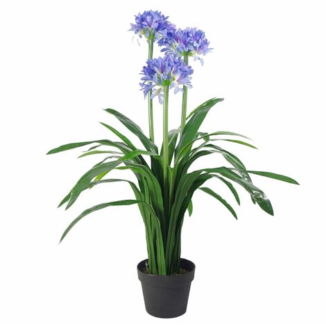 90cm Premium Artificial Agapanthus with pot BLUE (1/2)