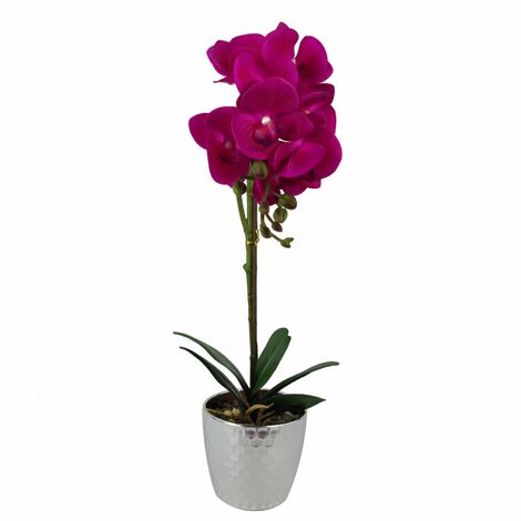 50cm Phalaenopsis Orchid Artificial - Dark Pink Silver (1/4)