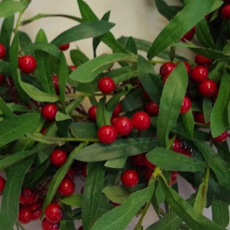 60cm (24 Inches) Large Luxury Christmas Mistletoe Leaf And Red Berry ...