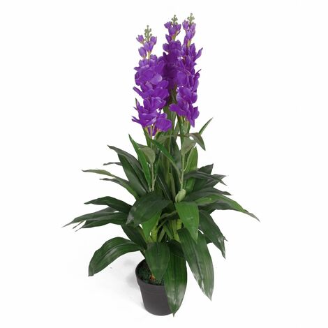 100cm Artificial Cymbidium Orchid Plant - Extra Large - Purple Flowers (1/5)