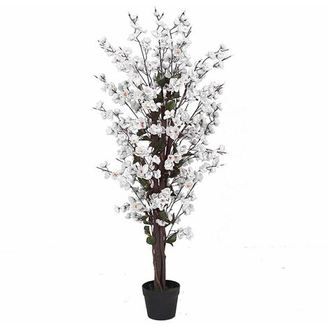 120cm Artificial White Blossom Tree