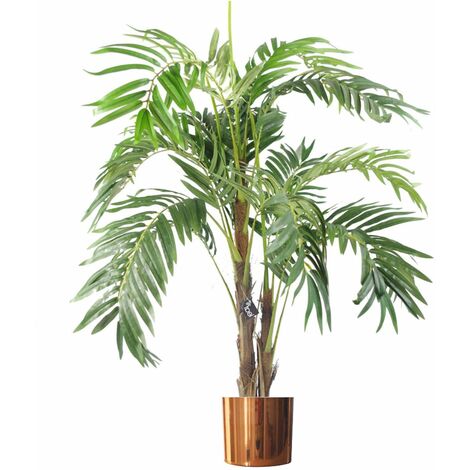 120cm Realistic Artificial palm tree with pot with Copper Metal Planter (1/4)