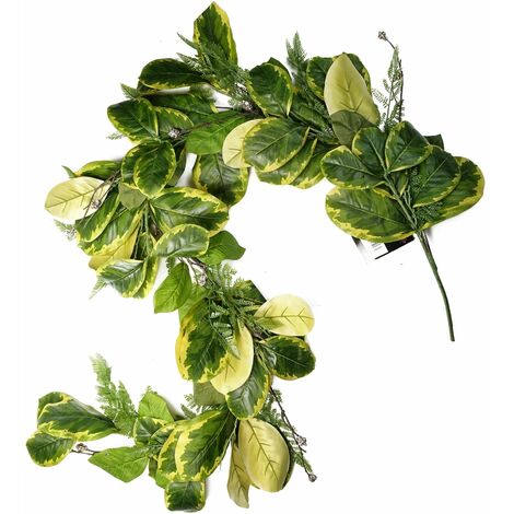 180cm Artificial Garland Trailing Hanging Golden Ficus Plant Realistic (1/4)